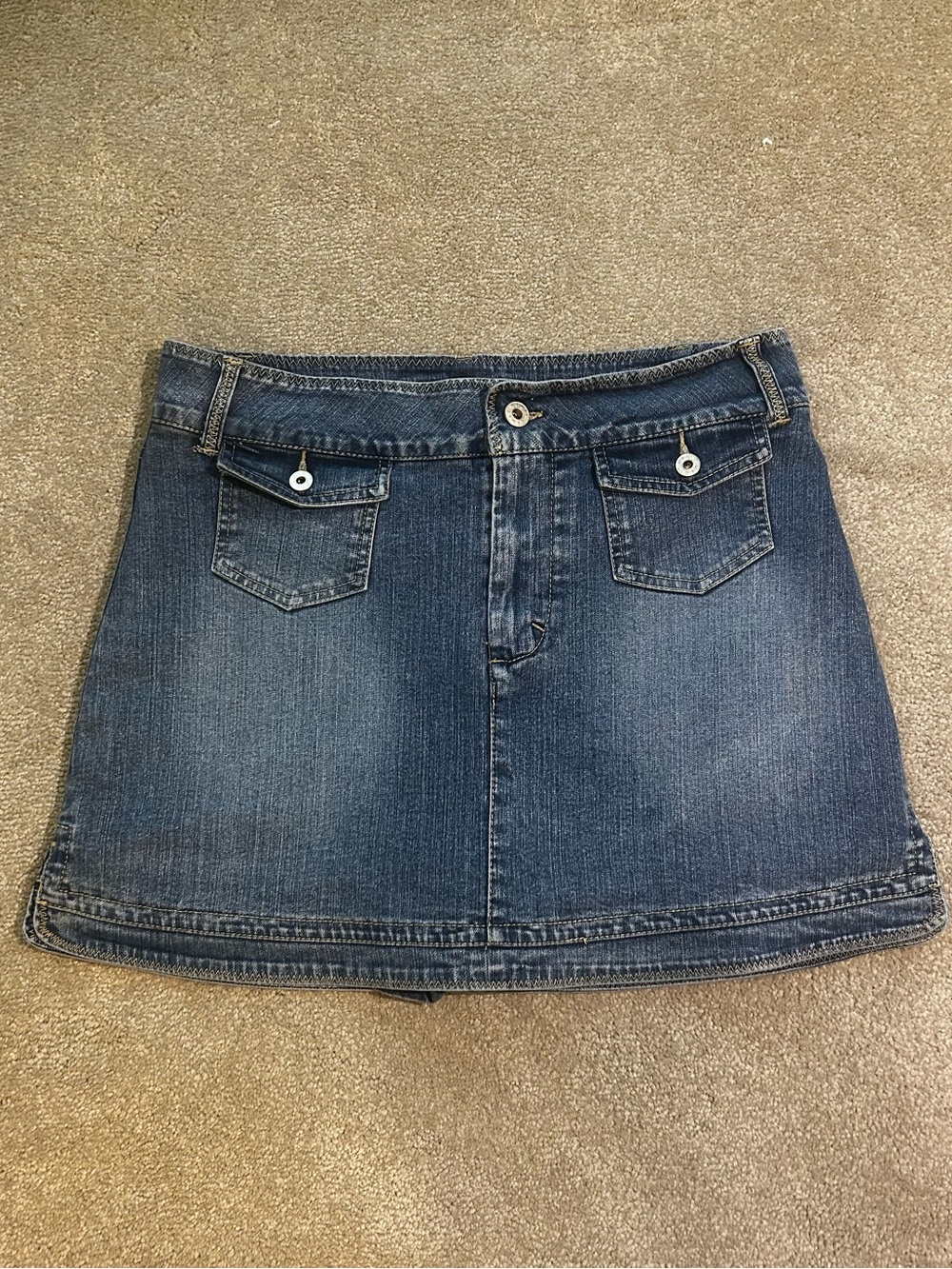 Vintage Y2K Denim Mini Skirt w shorts Size 10